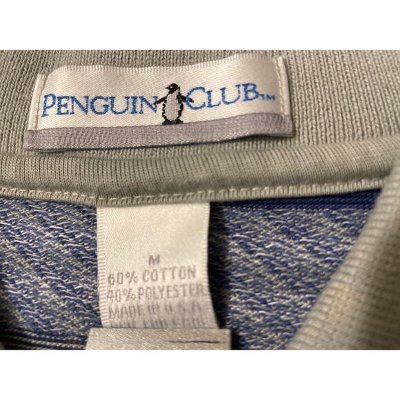 Vintage Penguin Club Mens‎ Size Medium Polo Striped Collar Buttons Golf - Picture 3 of 7